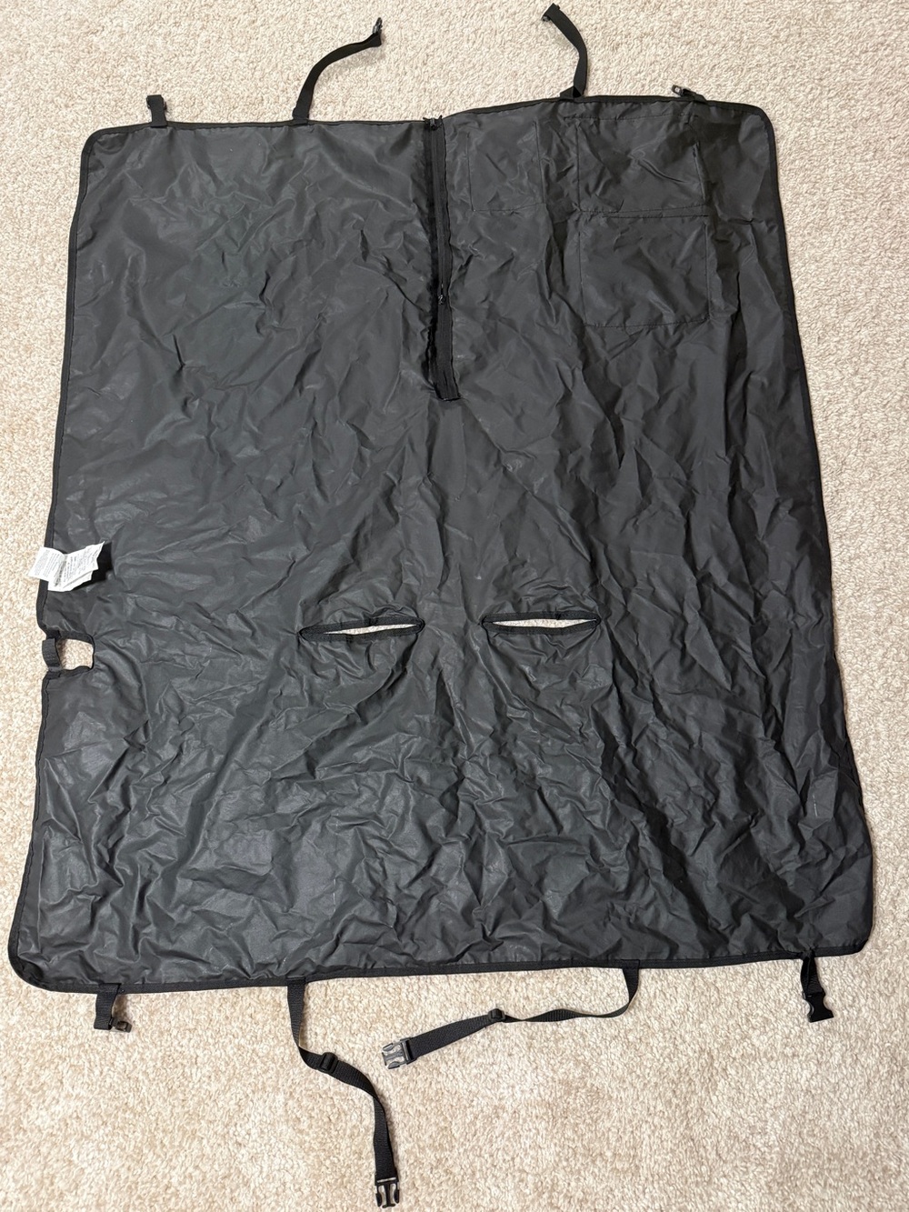 DOG WATERPROOF BLACK BACKSEAT CAR COVER WITH CLUPS AND STORAGE POCKETS - Picture 2 of 13